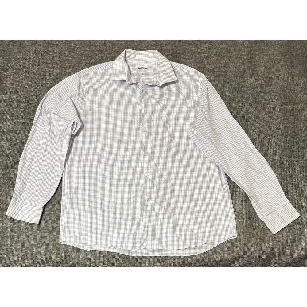 Van Heusen Regular Fit Men's 17-17 1/2‎ 36/37 XL Plaid Long Sleeve Shirt